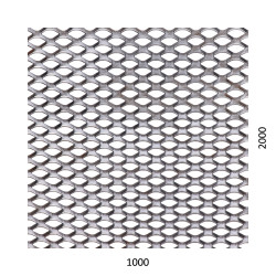 Ťahokov Fe kosoštvorcové oko: 22x12mm, mostík: 3mm (1000x2000x2mm) Ťahokov Fe kosoštvorcové oko: 22x12mm, mostík: 3mm (1000x2000x2mm)